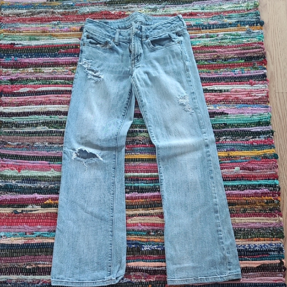 American Eagle Outfitters Blue Flare Wide Leg Jeans